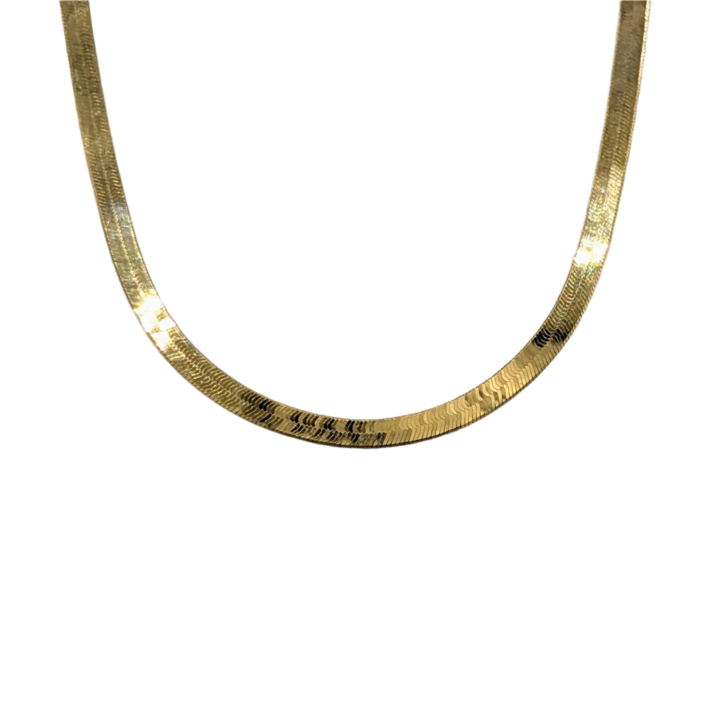 10kt 4mm Herringbone Necklace