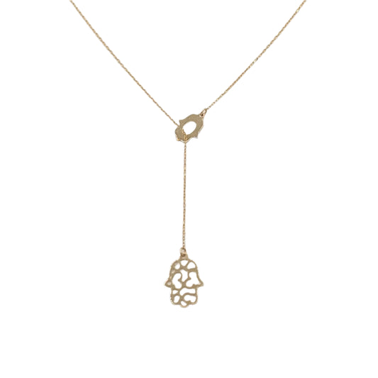 14 kt Gold Hamsa Necklace