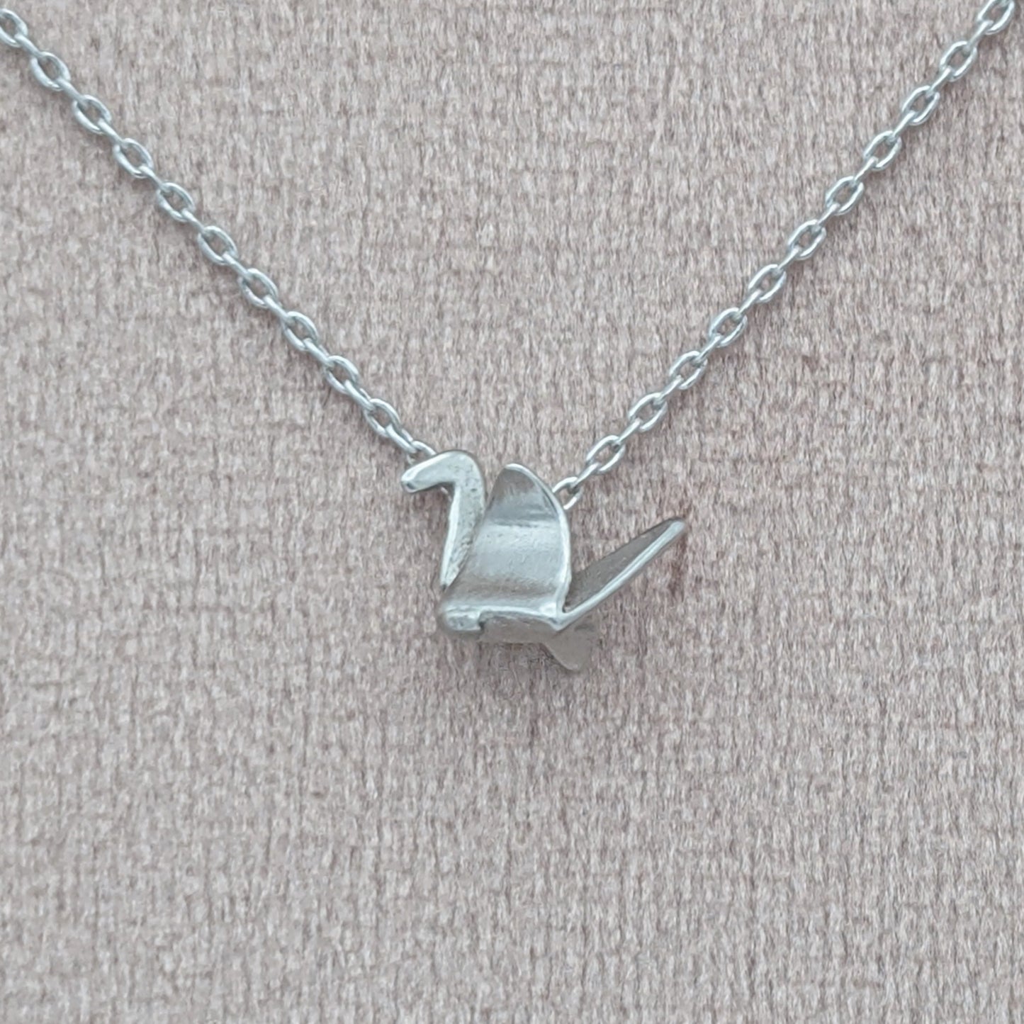 Sterling Paper Crane Necklace