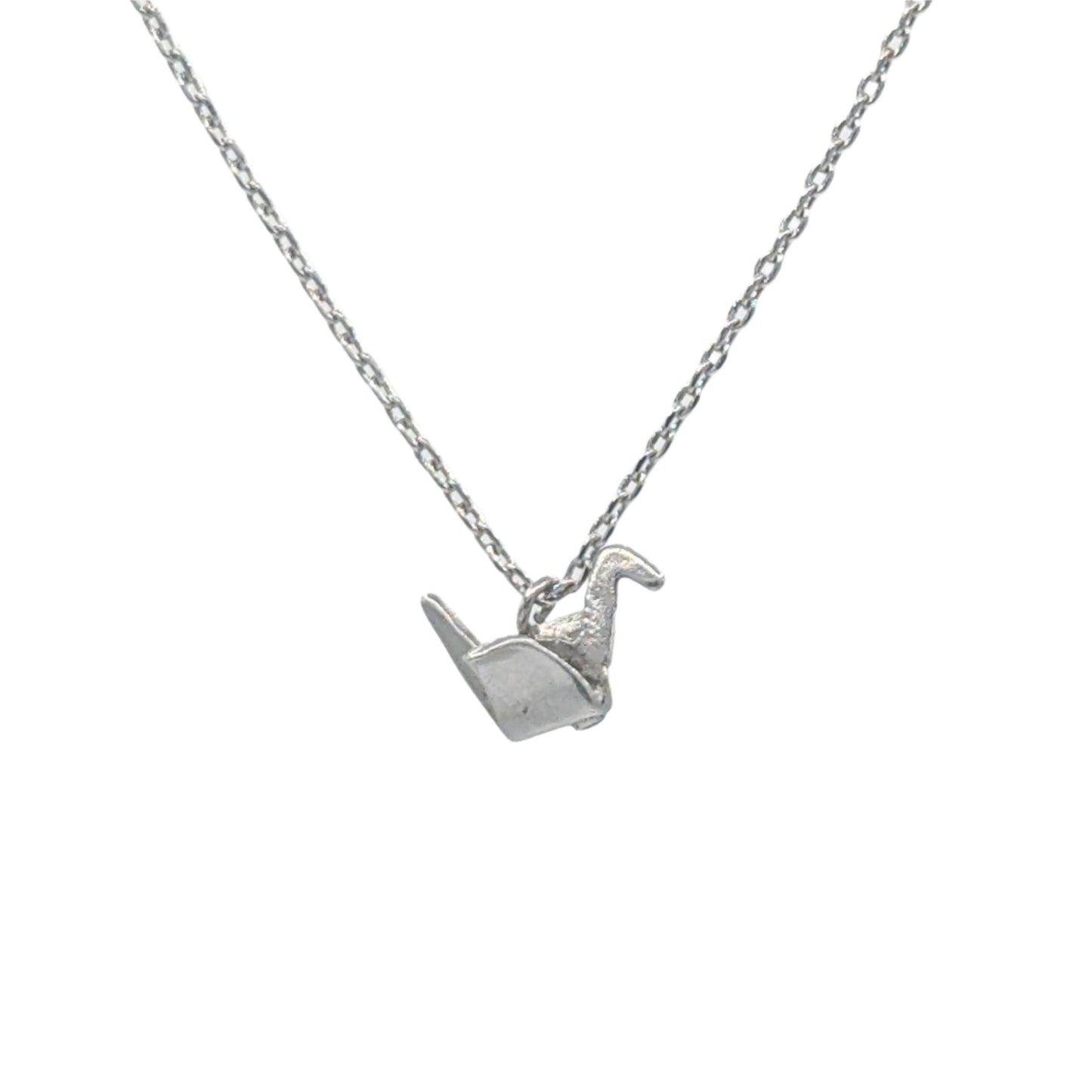 Sterling Paper Crane Necklace