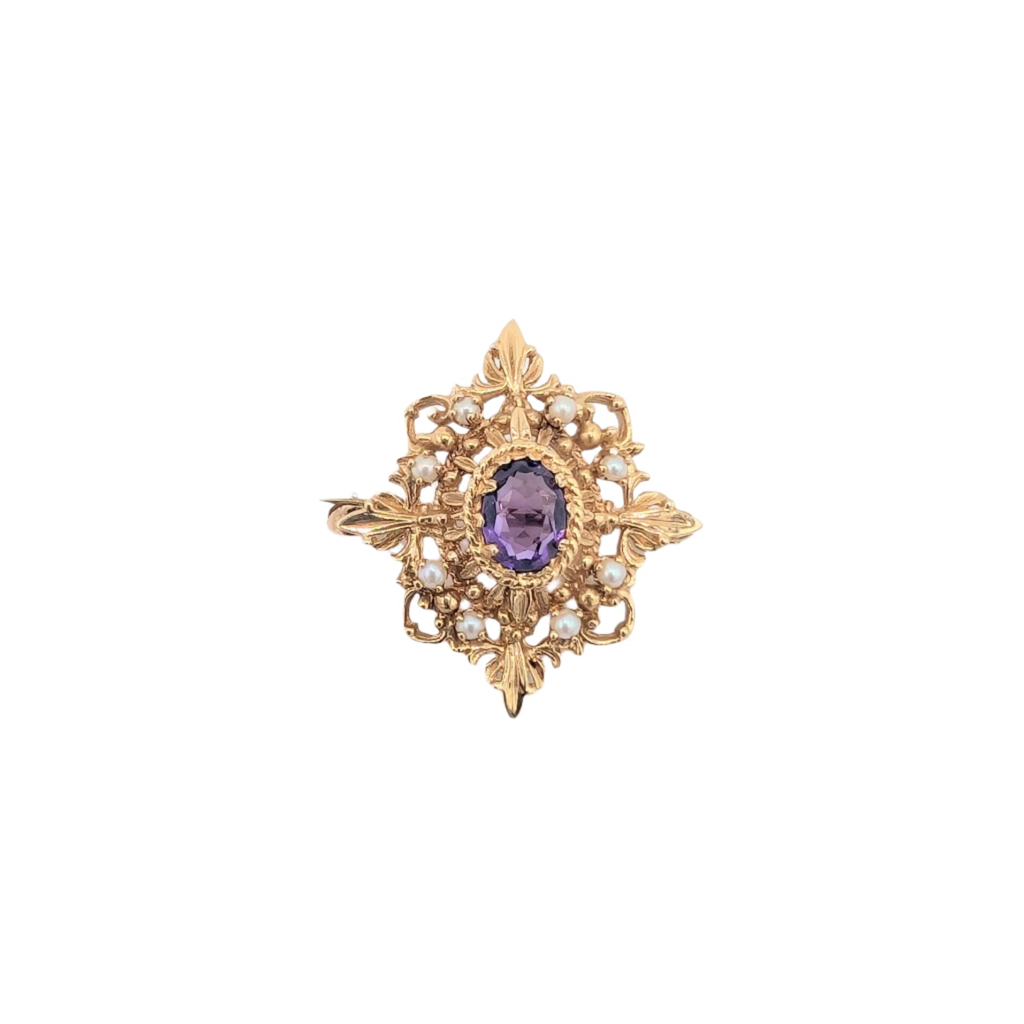 Antique Amethyst Brooch