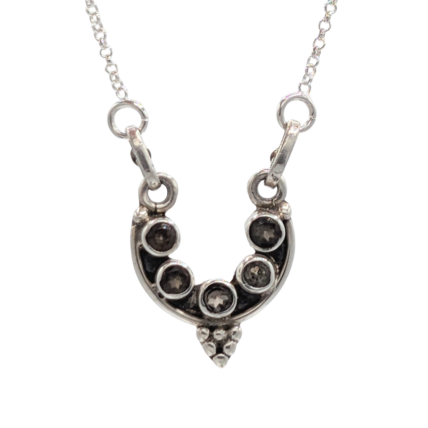Vintage Silver & Gray Sapphire Necklace