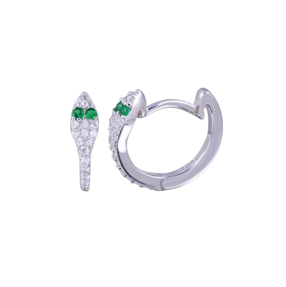 Sterling Silver Snake Hoop Earrings