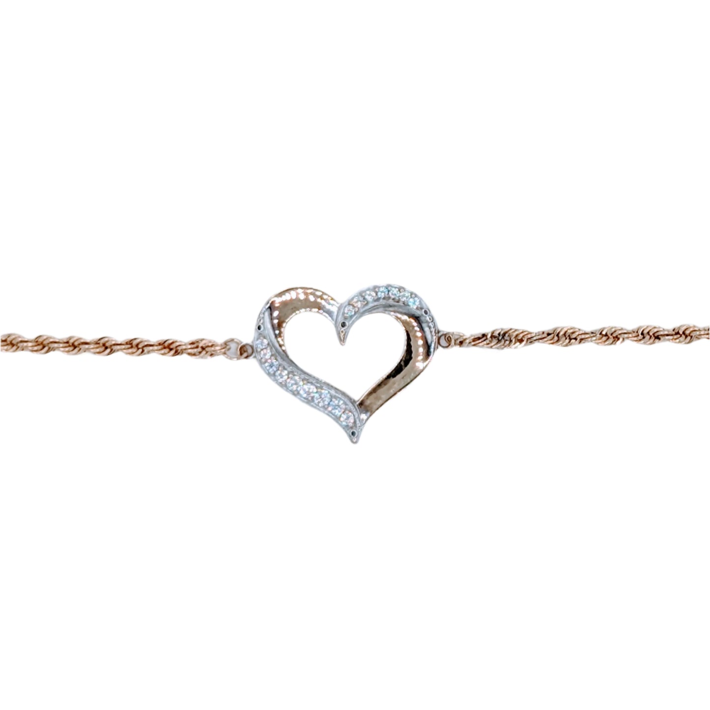 14kt Diamond Heart Bracelet
