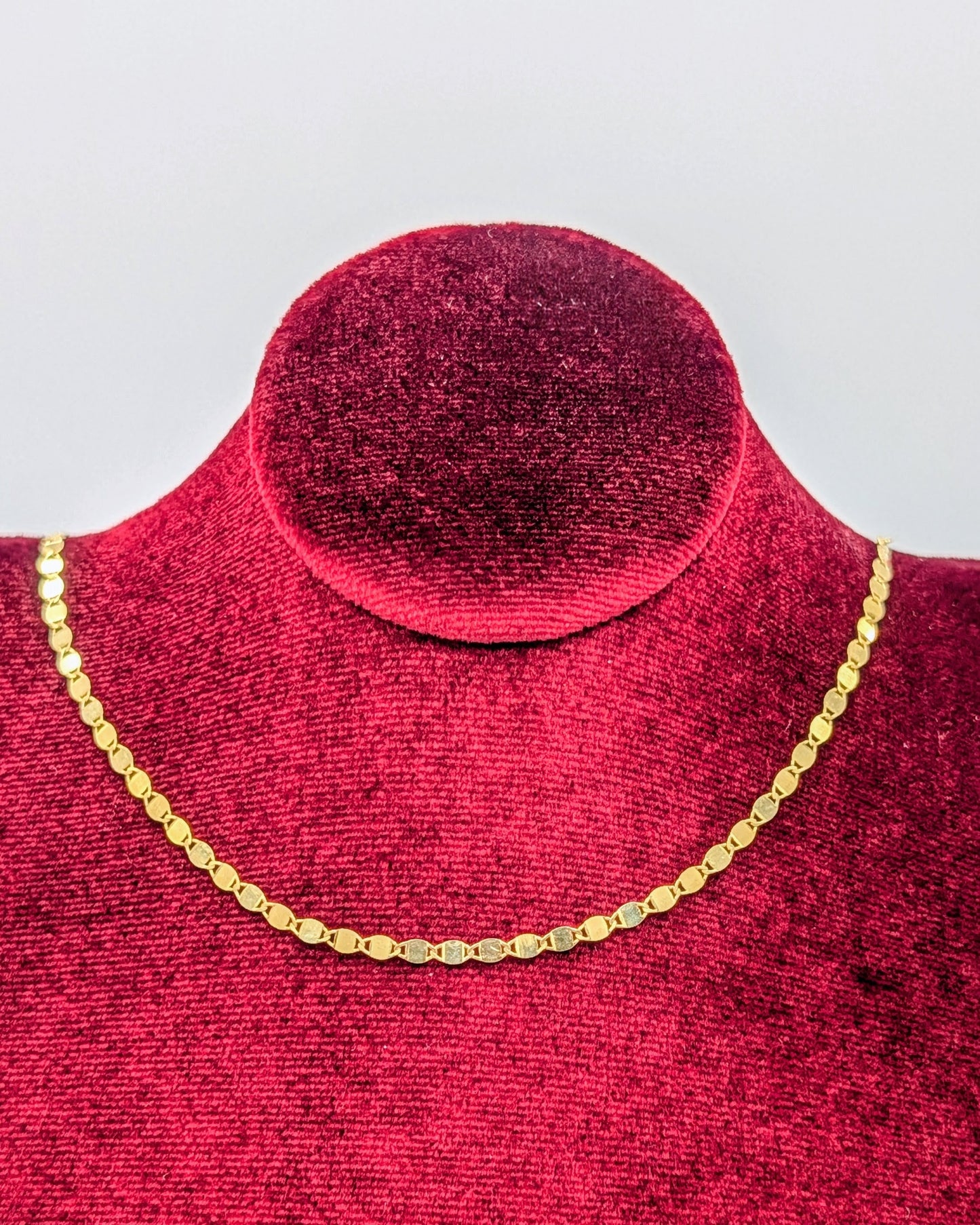 10kt Solid Gold Mirrored Disco Adjustable Necklace