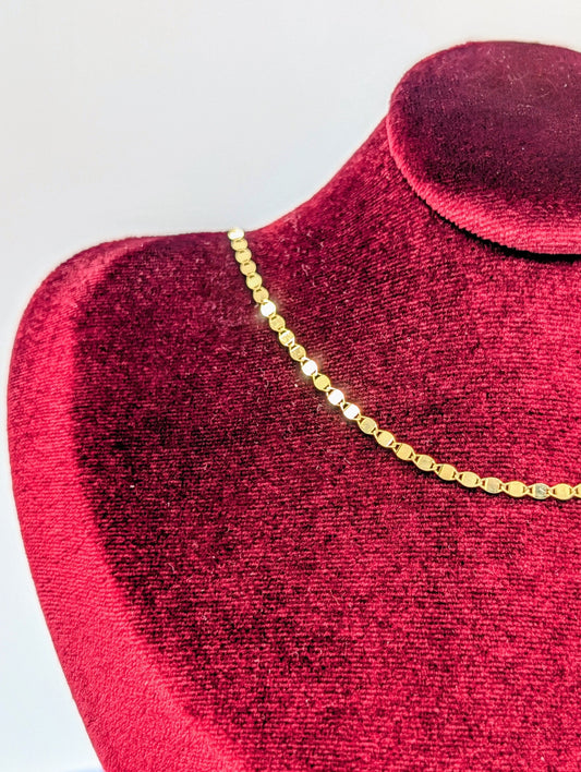 10kt Solid Gold Mirrored Disco Adjustable Necklace