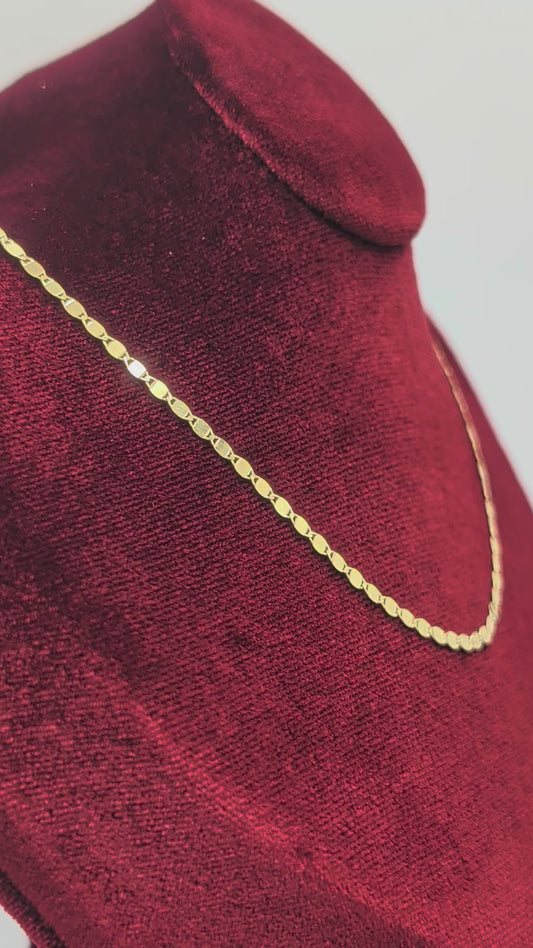 10kt Solid Gold Mirrored Disco Adjustable Necklace